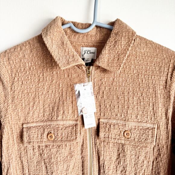 J. Crew Tan Waist Corduroy Dress Size 2 Zip Front Cinched NEW Texture Utility - Picture 4 of 16